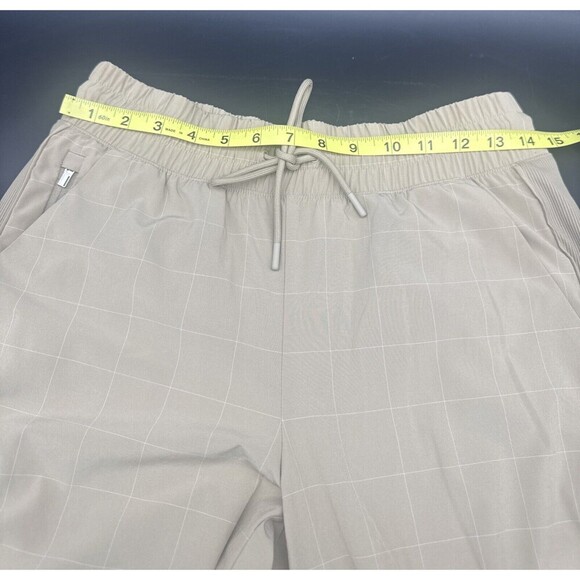 Athleta Women’s BROOKLYN TEXTURED JOGGER WINDOWPANE TAUPE Sz 4 Stretch Pockets - Picture 10 of 13